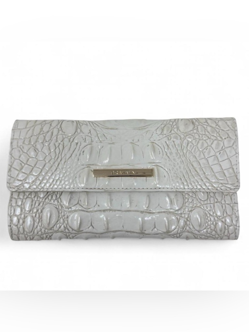 Brahmin Cordelia White Embossed Croc Wallet